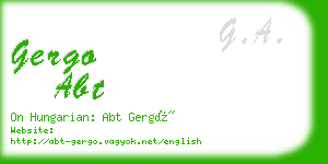 gergo abt business card